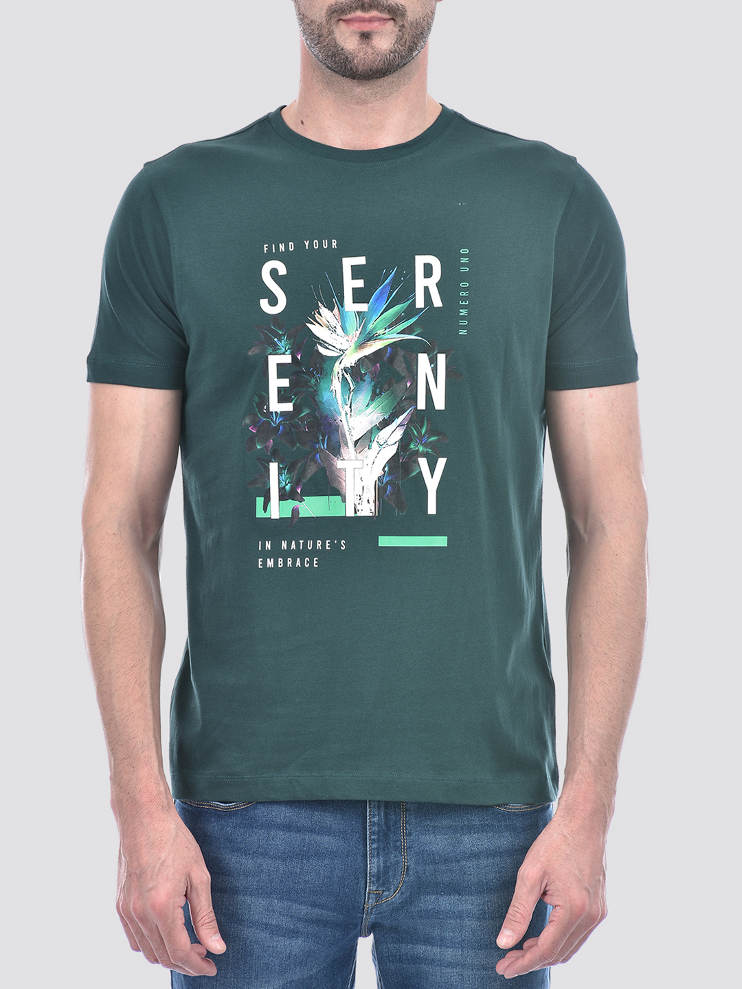 Numero Uno Men Graphic Print Turquoise T-Shirt